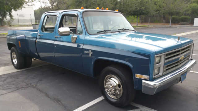 1986 Blue Chevrolet C/K Pickup 3500 Extended Crew Cab Pickup