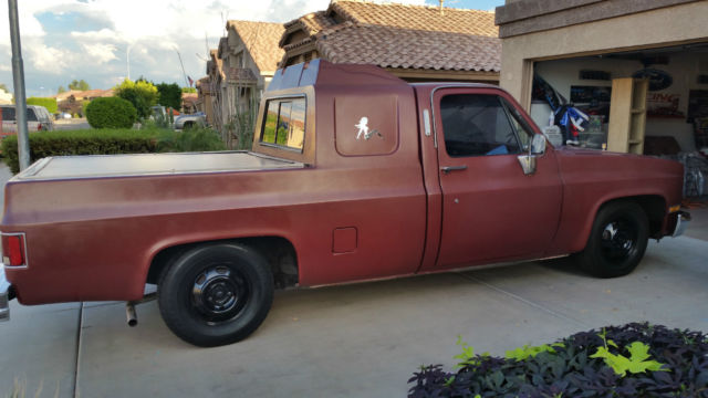 19860000 Maroon Chevrolet C-10 Extended Cab Pickup