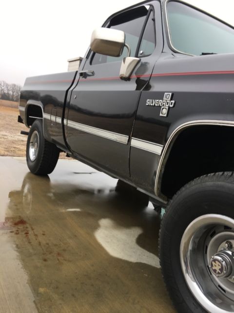 1986 Black/ Silver Chevrolet C/K Pickup 1500 Standard Cab Pickup