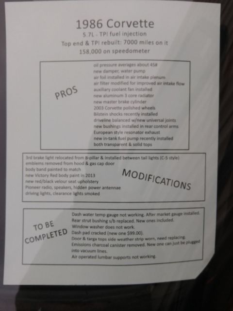 1986 Red Chevrolet Corvette Coupe