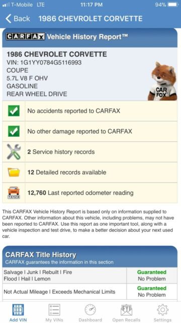 1986 Red Chevrolet Corvette Coupe