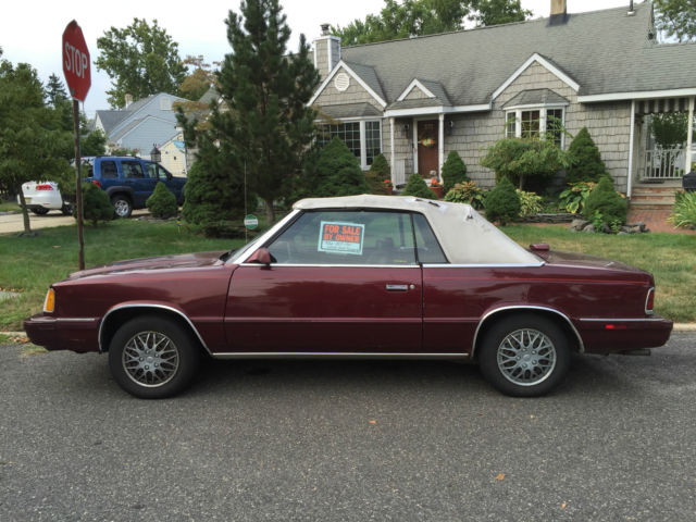 1986 Burgundy Chrysler LeBaron Convertible