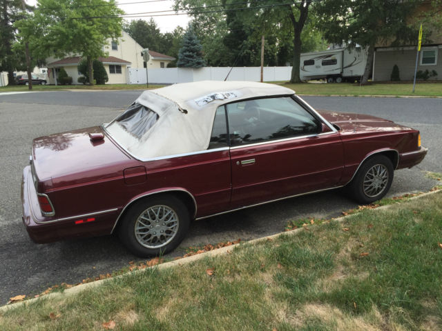 1986 Burgundy Chrysler LeBaron Convertible