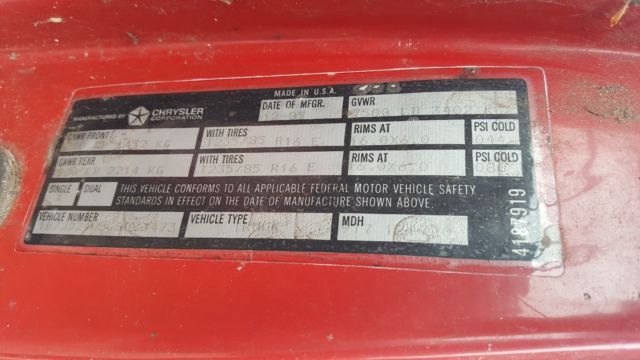 1986 Red Dodge Ram 2500 Standard Cab Pickup