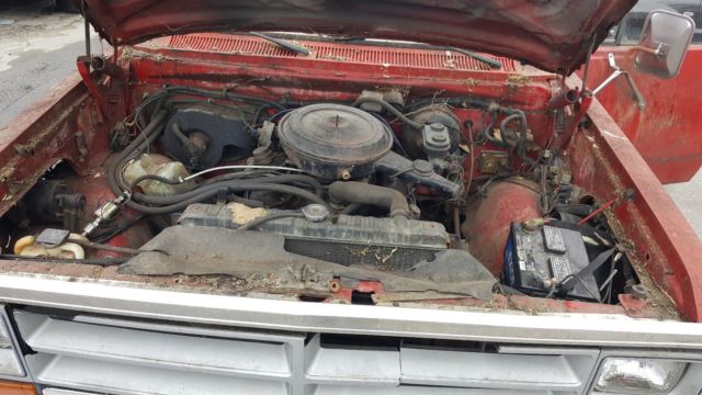 1986 Red Dodge Ram 2500 Standard Cab Pickup