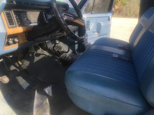 1986 Two Tone Blue and White Ford F-150 Pickup Truck