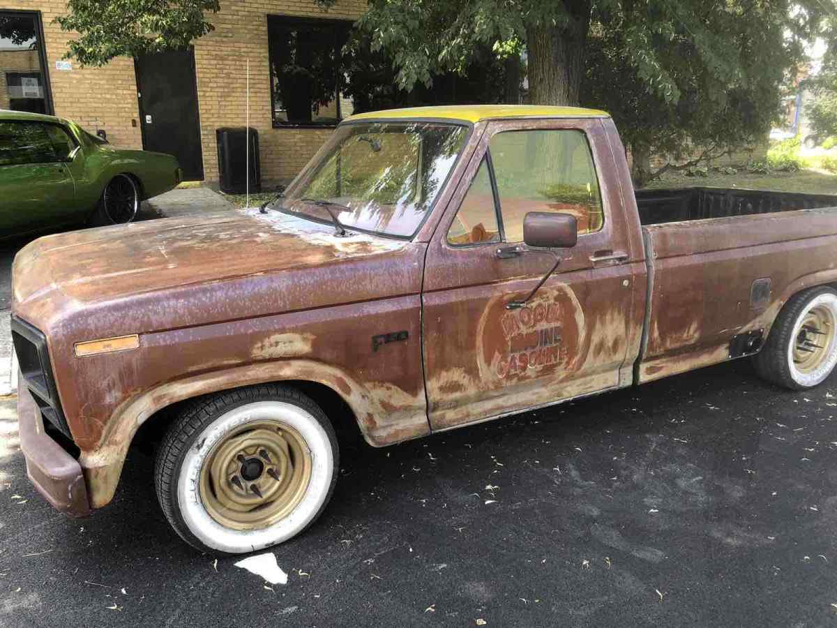 1986 Orange Ford F-150 Pickup