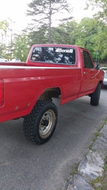 1986 Red Ford F-250 Standard Cab Pickup