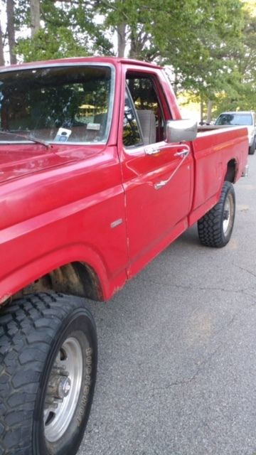 1986 Red Ford F-250 Standard Cab Pickup