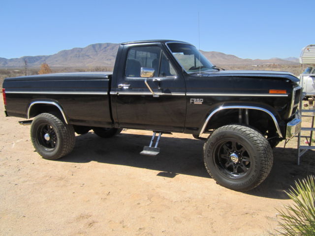 1986 Black Ford F-250 Standard Cab Pickup