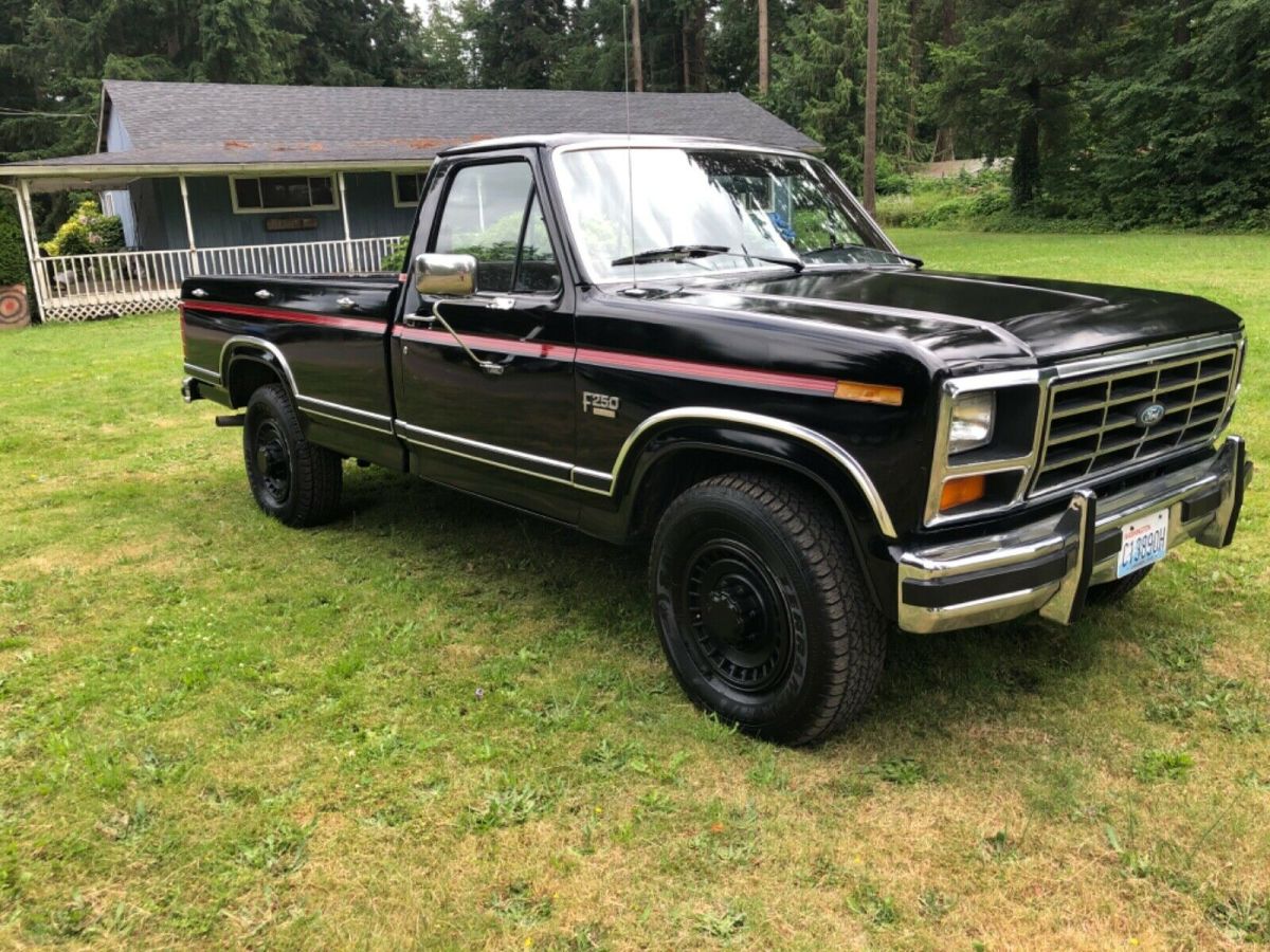 1986 Black Ford F-250 Standard Cab Pickup