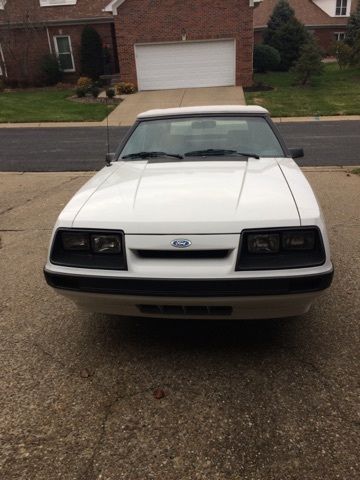 1986 White Ford Mustang Convertible