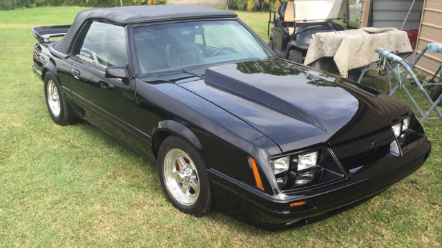 1986 Black Ford Mustang Convertible