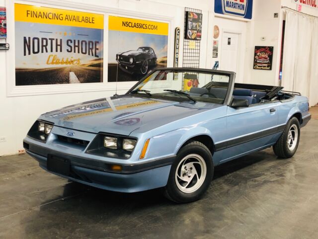 1986 Blue Ford Mustang Convertible