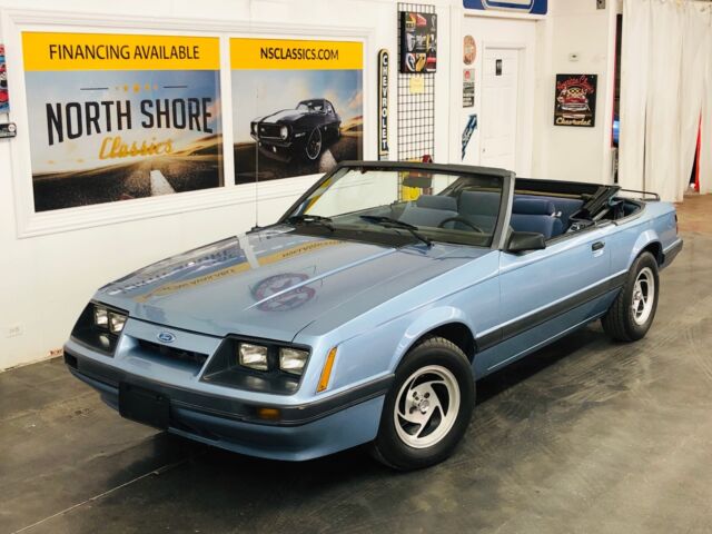 1986 Blue Ford Mustang Convertible