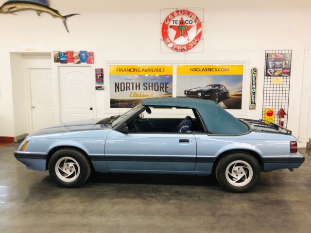 1986 Blue Ford Mustang Convertible
