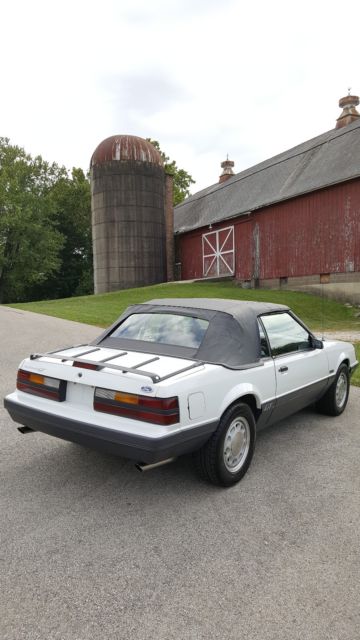1986 White Ford Mustang Convertible