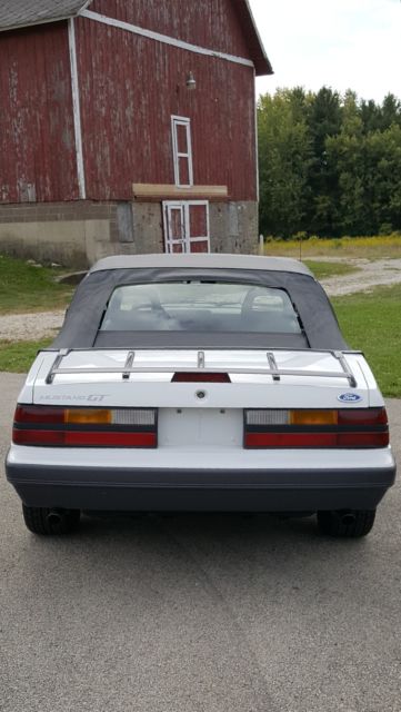 1986 White Ford Mustang Convertible