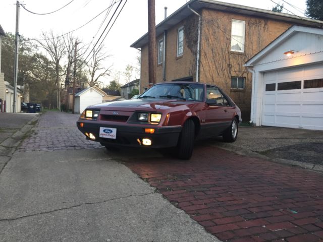 1986 Maroon Ford Mustang Coupe