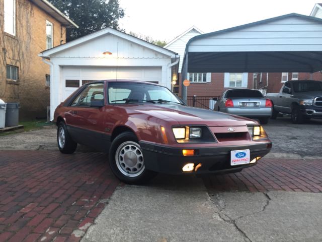 1986 Maroon Ford Mustang Coupe