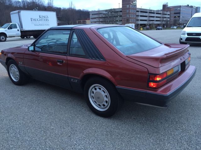1986 Maroon Ford Mustang Coupe