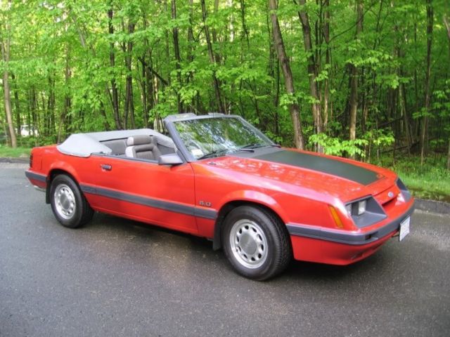 1986 Red Ford Mustang Convertible