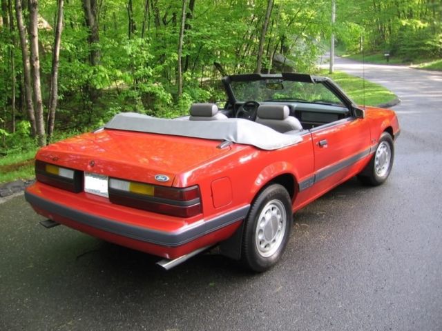 1986 Red Ford Mustang Convertible