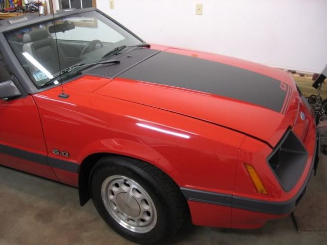 1986 Red Ford Mustang Convertible