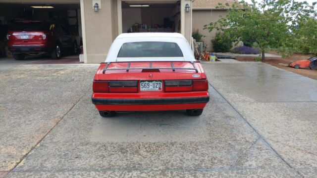 1986 Red Ford Mustang Convertible