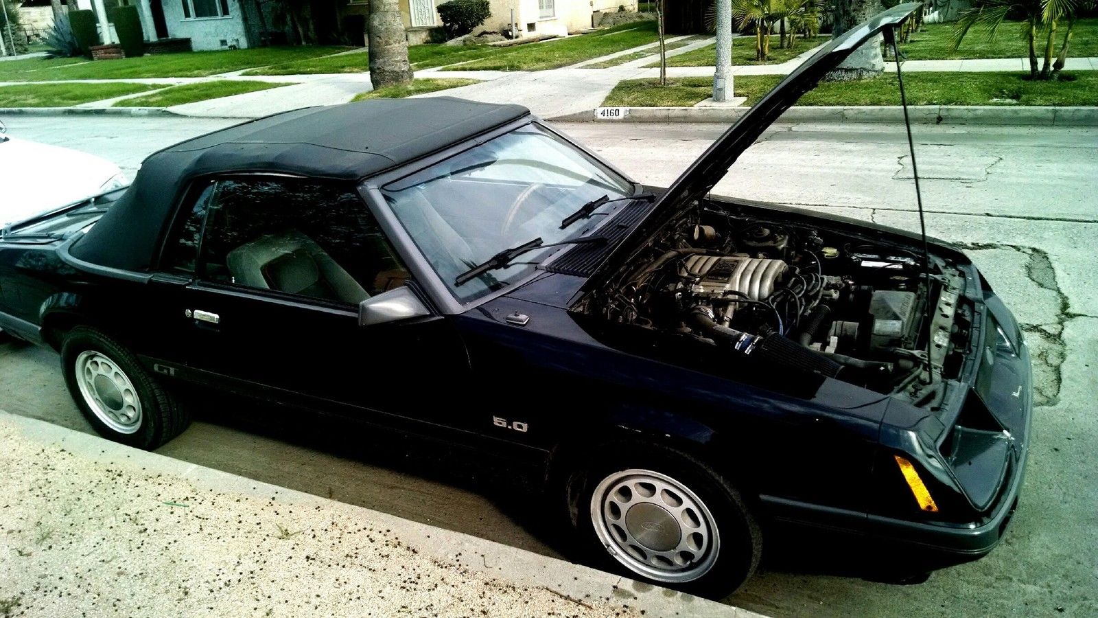 1986 Black Ford Mustang Convertible