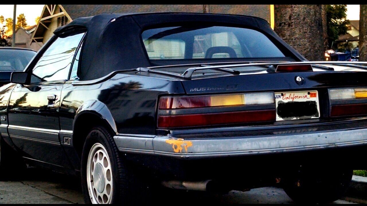 1986 Black Ford Mustang Convertible