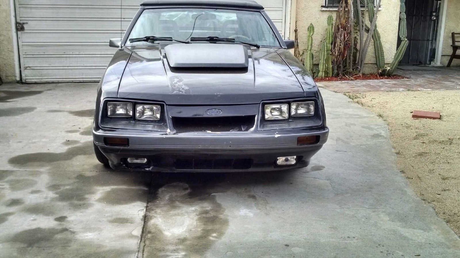 1986 Black Ford Mustang Convertible