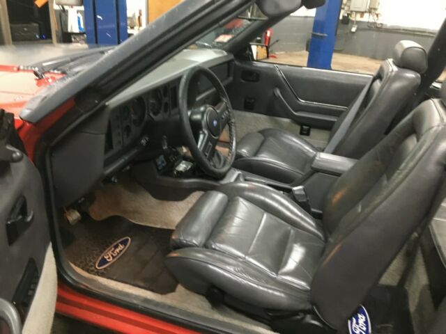 1986 Red Ford Mustang Convertible