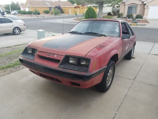 1986 Red Ford Mustang Hatchback