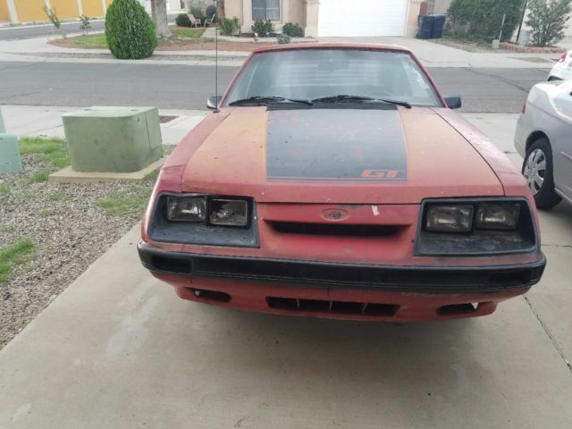 1986 Red Ford Mustang Hatchback