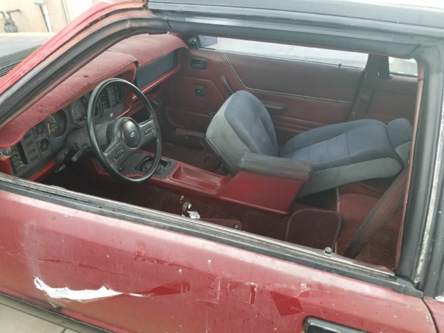 1986 Red Ford Mustang Hatchback