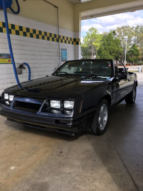 1986 Black Ford Mustang Convertible