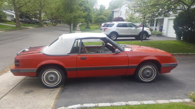 1986 Red Ford Mustang Convertible