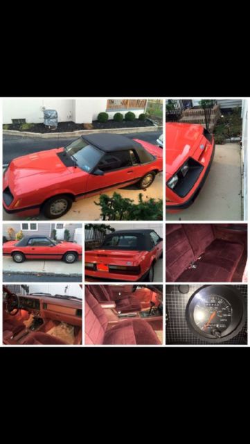 1986 Red Ford Mustang Convertible