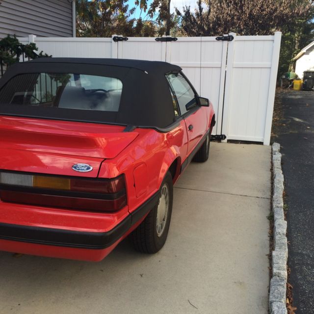 1986 Red Ford Mustang Convertible