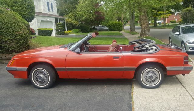 1986 Red Ford Mustang Convertible