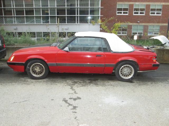 1986 Red Ford Mustang Convertible