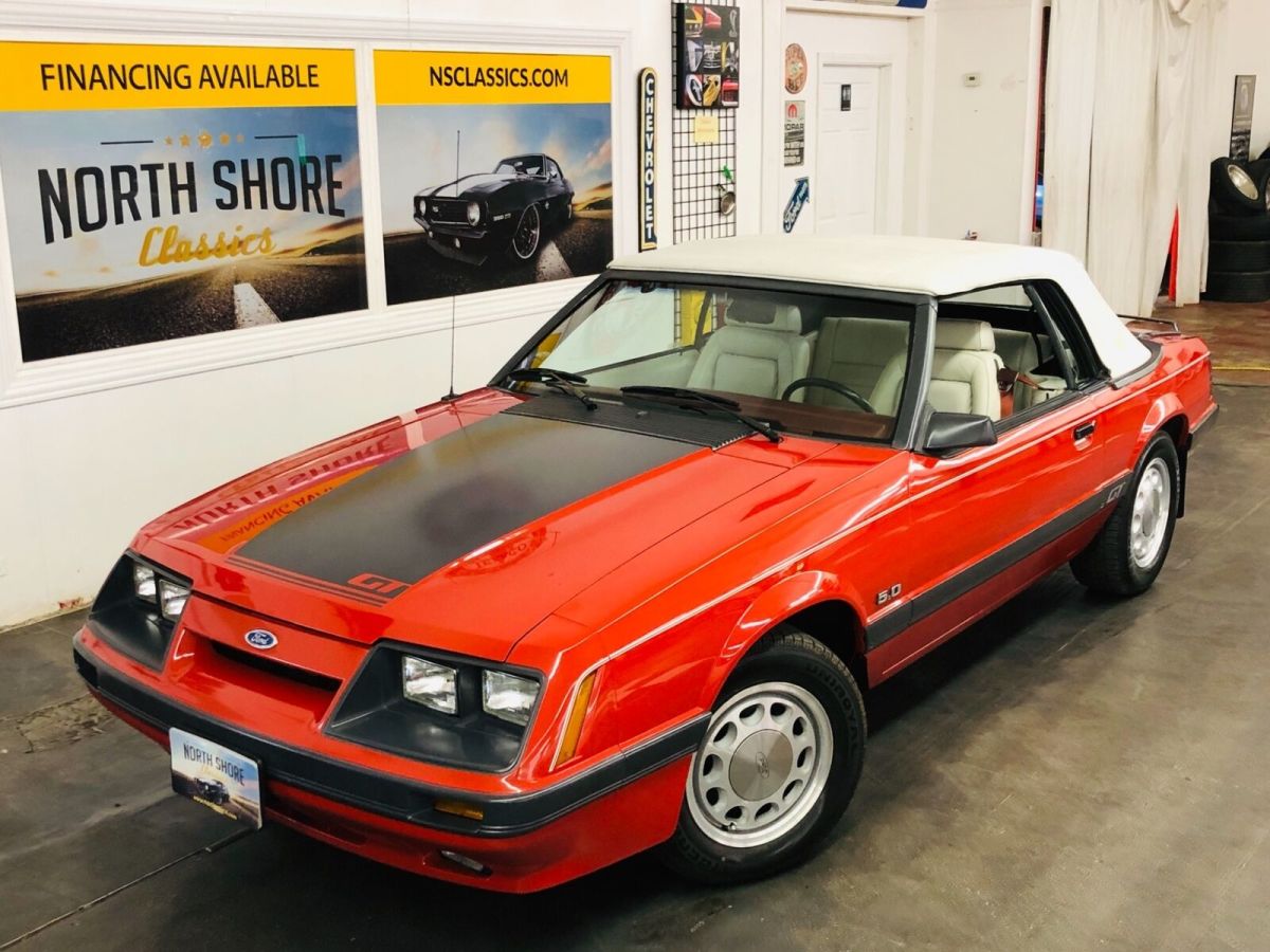 1986 Red Ford Mustang Convertible