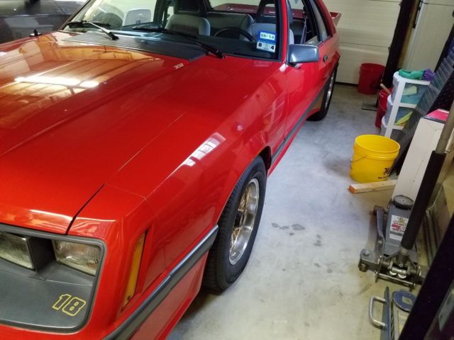 1986 Red Ford Mustang