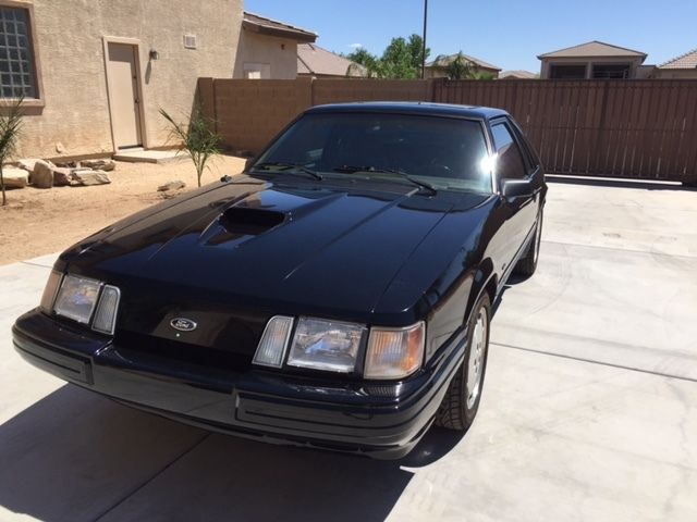 1986 Black Ford Mustang Hatchback