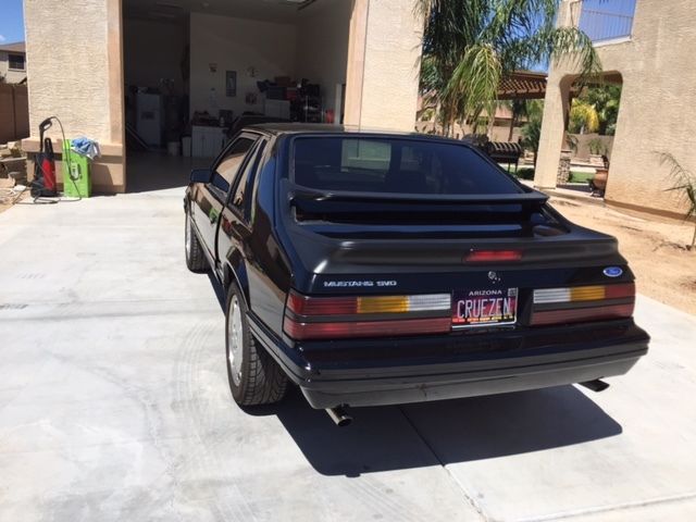 1986 Black Ford Mustang Hatchback