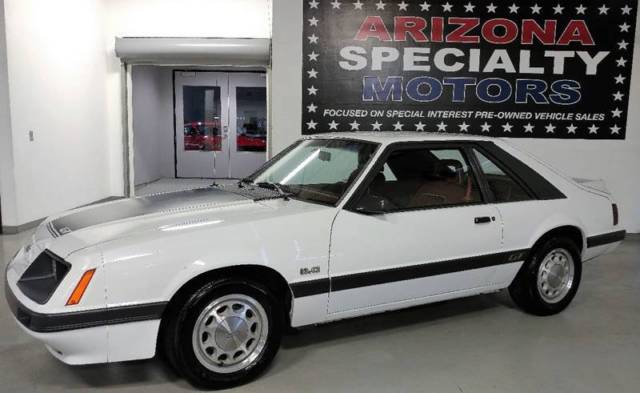 1986 White Ford Mustang Hatchback