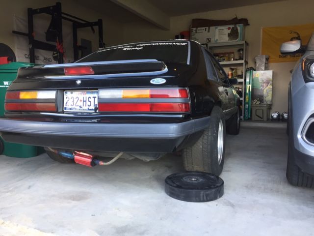 1986 Black Ford Mustang Hatchback