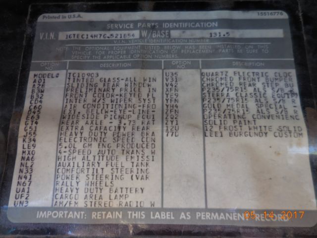 1986 White GMC Sierra 1500