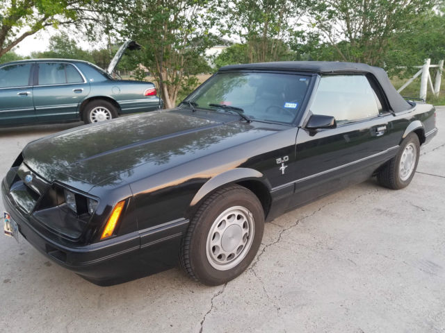 1986 Black Ford Mustang Convertible